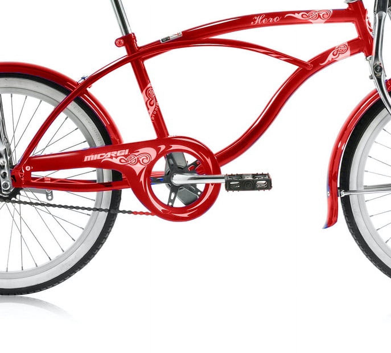 Wonder Wheels 20 In. Beach Cruiser Lowrider Coaster Brake Single Speed Bicycle, Bike With Banana Seat Stainless Steel Spokes One Piece Crank Alloy Rims 36 H - Red - Image 5