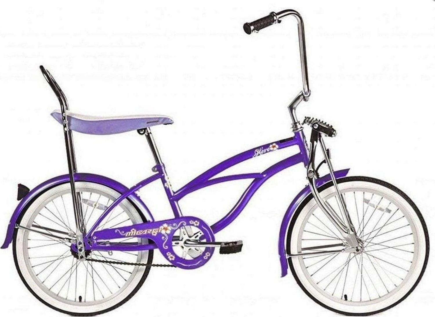 Wonder Wheels 20 In. Beach Cruiser Lowrider Coaster Brake Single Speed Bicycle, Bike With Banana Seat Stainless Steel Spokes One Piece Crank Alloy Rims 36 H - Purple - Image 9