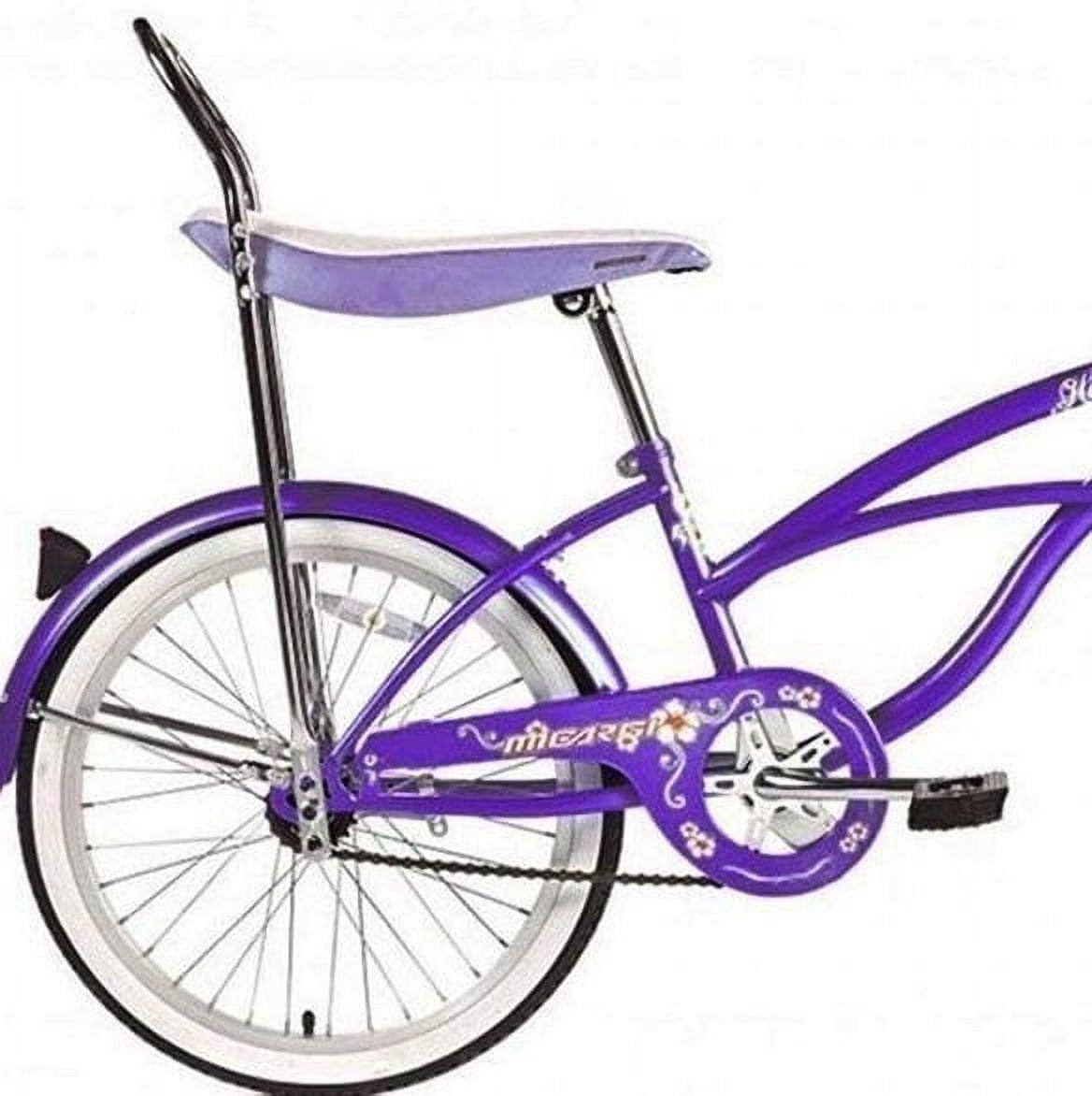Wonder Wheels 20 In. Beach Cruiser Lowrider Coaster Brake Single Speed Bicycle, Bike With Banana Seat Stainless Steel Spokes One Piece Crank Alloy Rims 36 H - Purple - Image 6