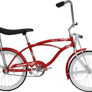 Wonder Wheels 20 In. Beach Cruiser Lowrider Coaster Brake Single Speed Bicycle, Bike With Banana Seat Stainless Steel Spokes One Piece Crank Alloy Rims 36 H - Red
