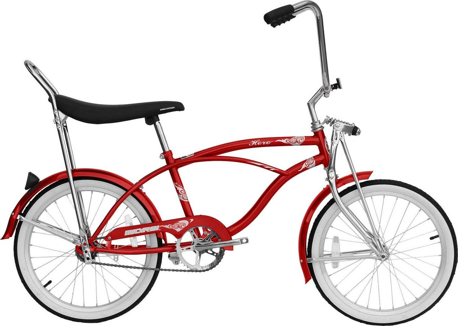 Wonder Wheels 20 In. Beach Cruiser Lowrider Coaster Brake Single Speed Bicycle, Bike With Banana Seat Stainless Steel Spokes One Piece Crank Alloy Rims 36 H - Red