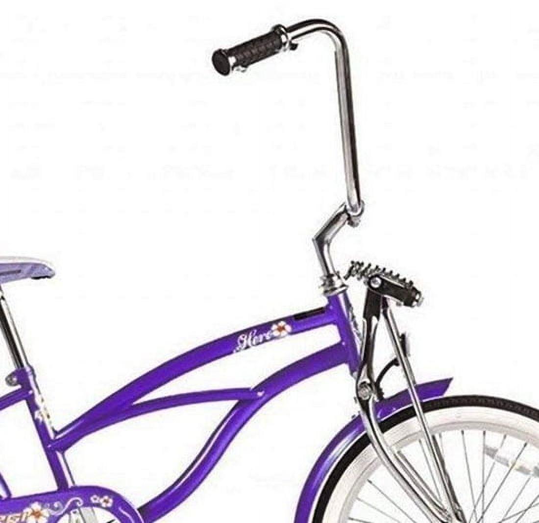 Wonder Wheels 20 In. Beach Cruiser Lowrider Coaster Brake Single Speed Bicycle, Bike With Banana Seat Stainless Steel Spokes One Piece Crank Alloy Rims 36 H - Purple - Image 7