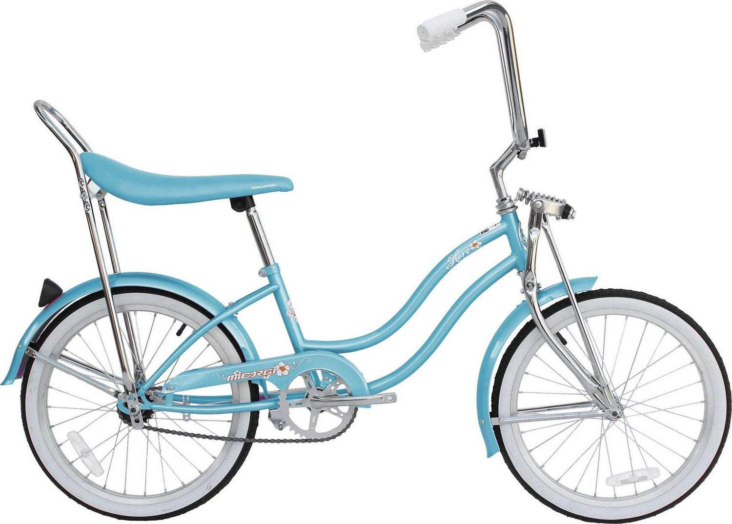 Wonder Wheels 20 Inch Women's Girls Beach Cruiser Lowrider Coaster Brake Single Speed Bicycle, Bike with Banana Seat Stainless Steel Spokes One Piece Crank Alloy Rims 36 H - Baby Blue