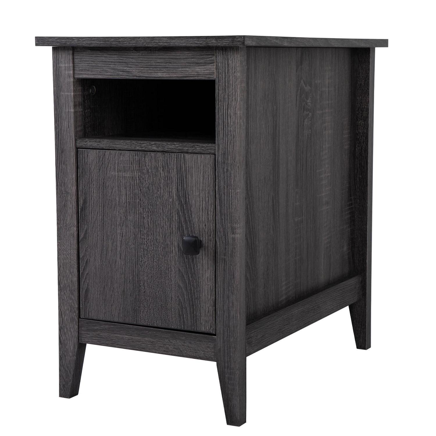 Wooden Bedside Table Nightstand, Bedroom Accent Side End Table Home Furniture with Storage Cabinet