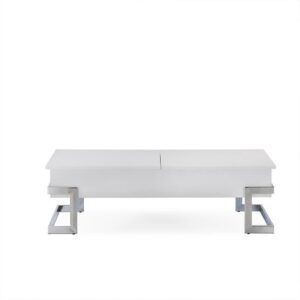 Wooden Coffee Table With Lift Top Storage Space White - Saltoro Sherpi