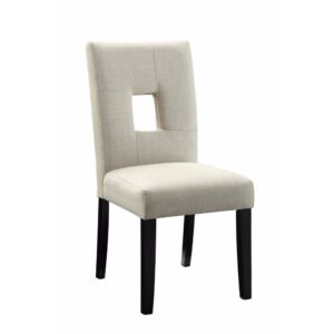 Upholstered Side Chairs Beige and Black (Set of 2)