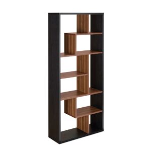 ACME Mileta II Bookshelf, Black & Walnut