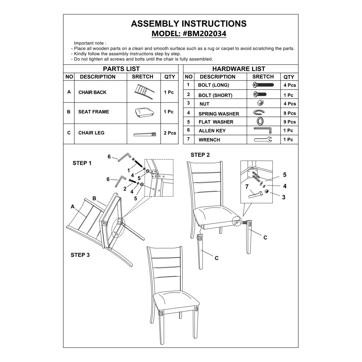 Wooden Side Chairs with Leatherette Padded Seat and Panelled Back Set of Two Brown - Saltoro Sherpi - Image 6