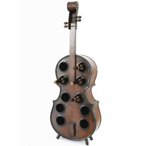 Wooden Violin Shaped Wine Rack-10 Bottle Decorative Wine Holder