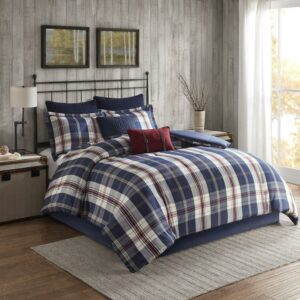 Woolrich Ryland Oversized Plaid Print Comforter Set, Full/Queen, Blue