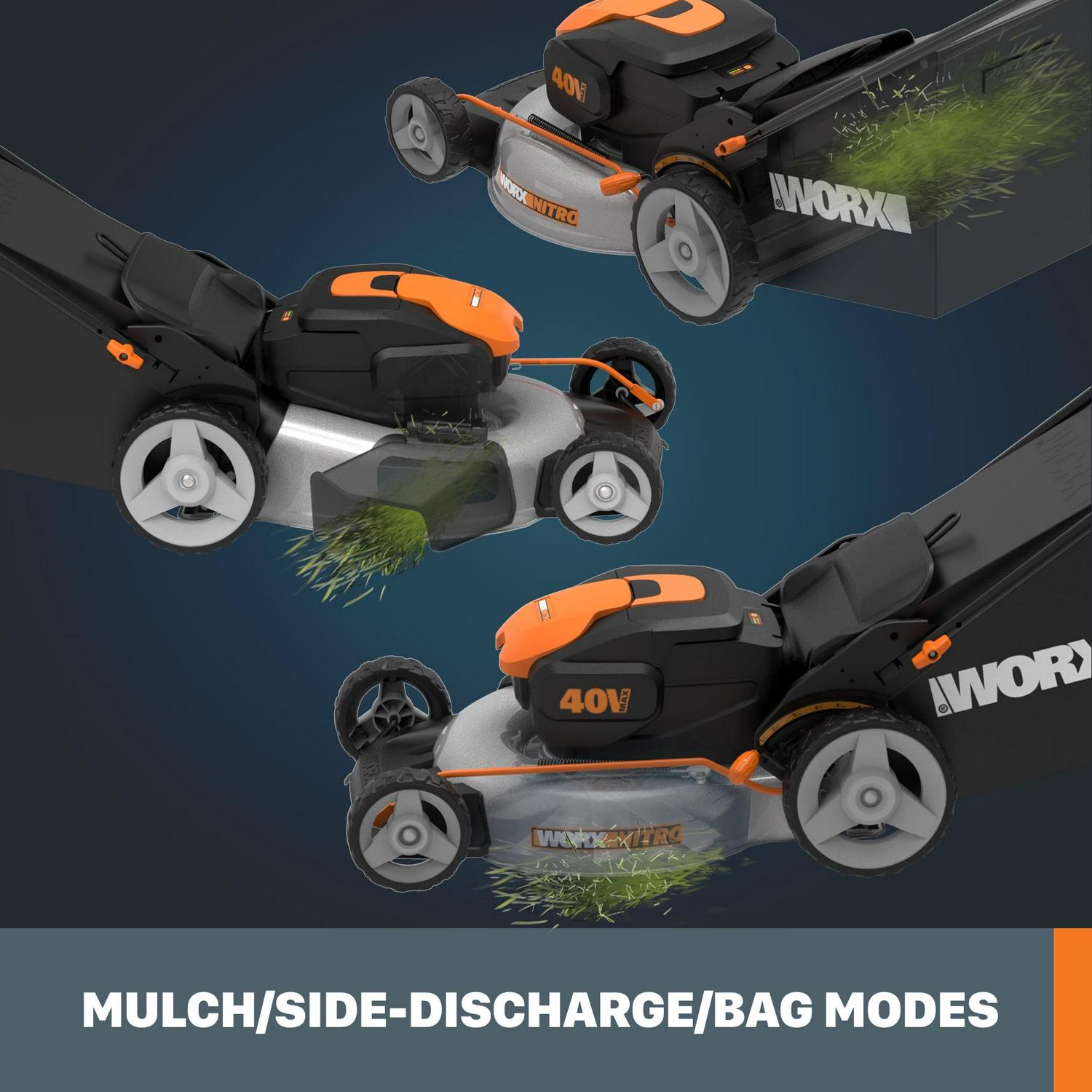 Worx Nitro WG751.3 40V Power Share PRO 4.0Ah 20" Cordless Push Lawn Mower, Battery and Charger Included - Image 4