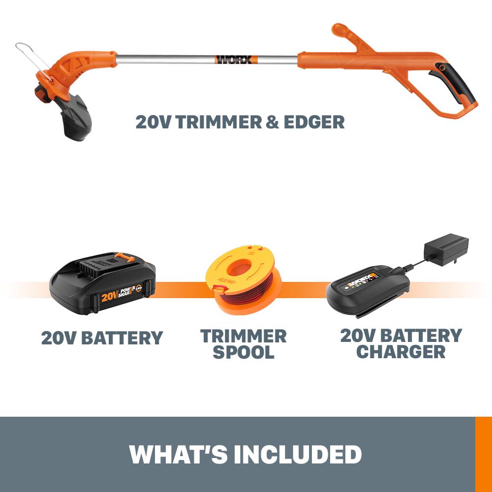 Worx WG154 20V PowerShare 10" Cordless String Trimmer & Edger (Battery & Charger Included) - Image 2
