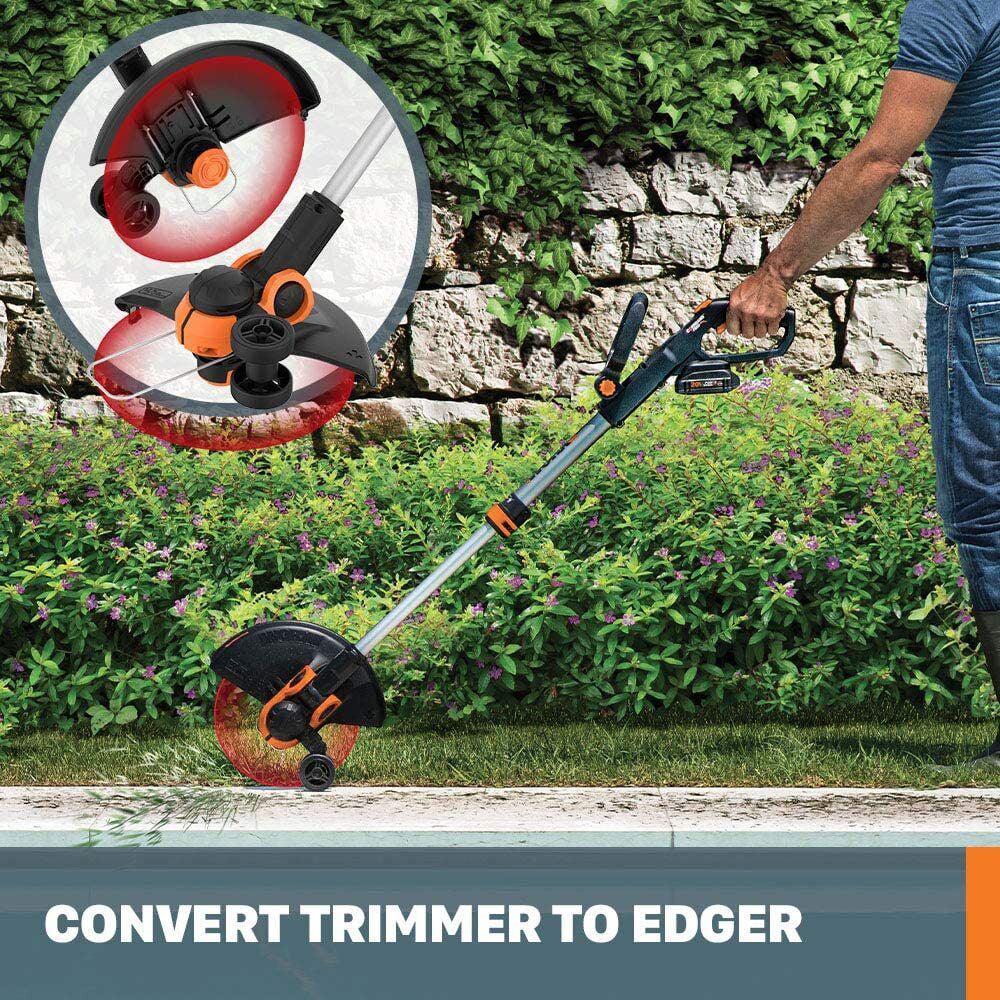 Worx WG163 20V Power Share GT 3.0 Cordless 12" String Trimmer & Wheeled Edger - Battery & Charger Included - Image 5