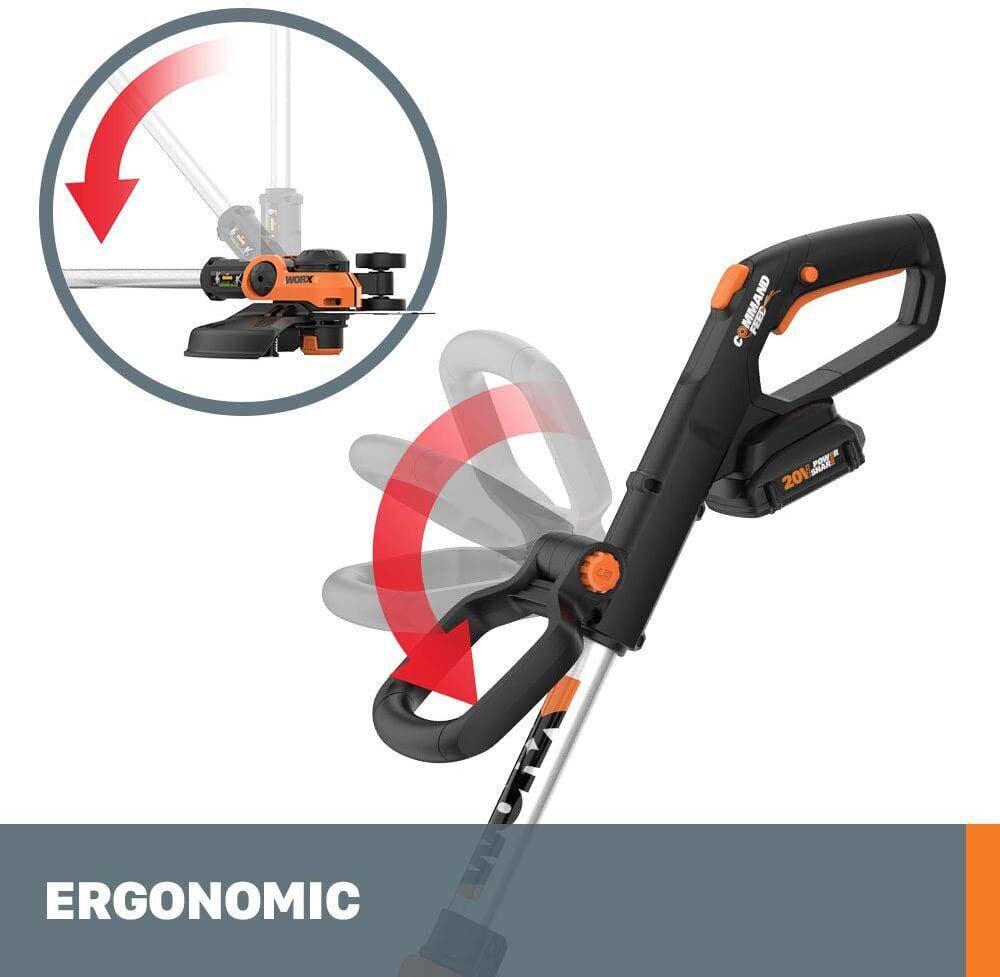 Worx WG163 20V Power Share GT 3.0 Cordless 12" String Trimmer & Wheeled Edger - Battery & Charger Included - Image 3