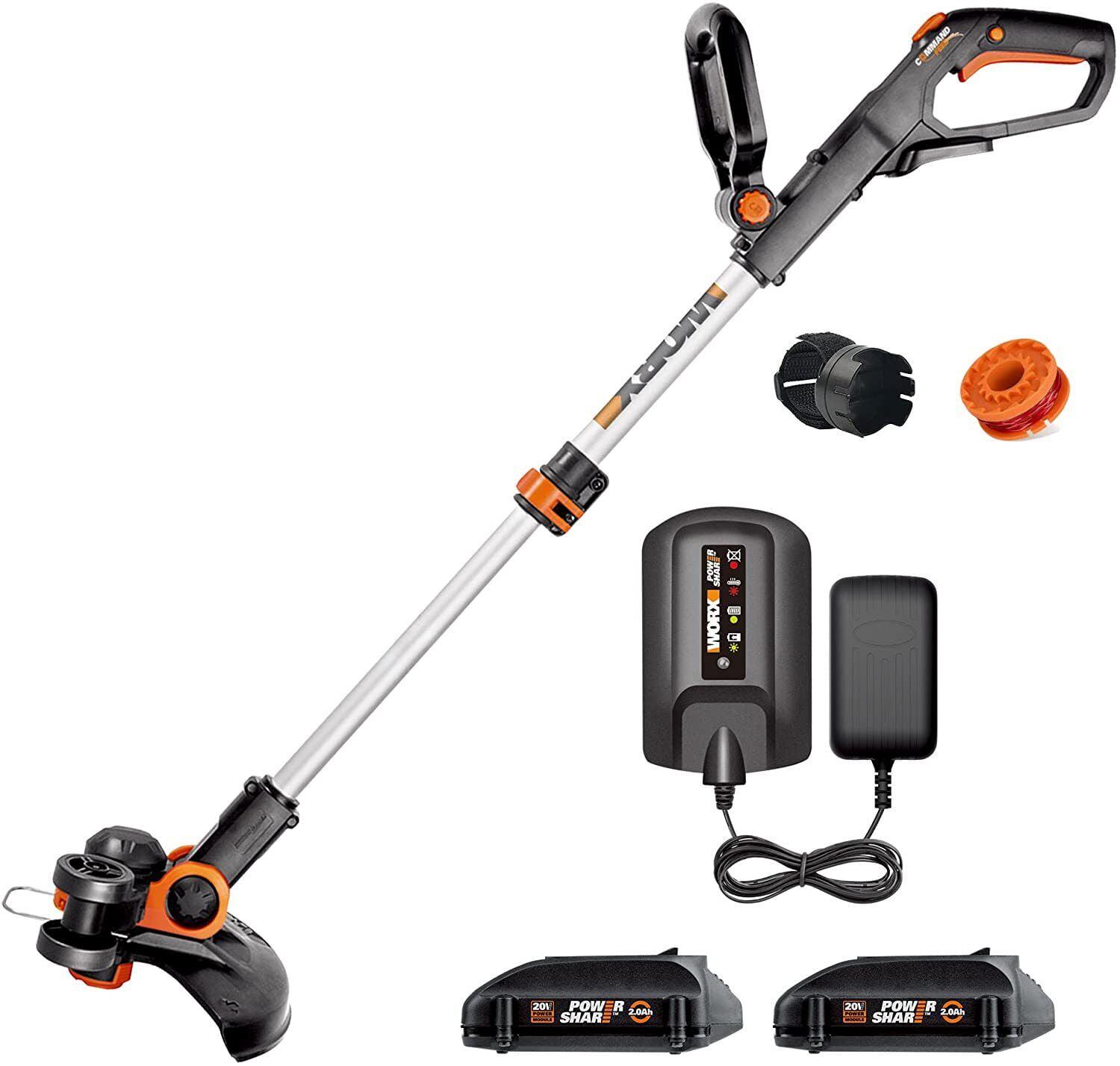 Worx WG163 20V Power Share GT 3.0 Cordless 12" String Trimmer & Wheeled Edger - Battery & Charger Included