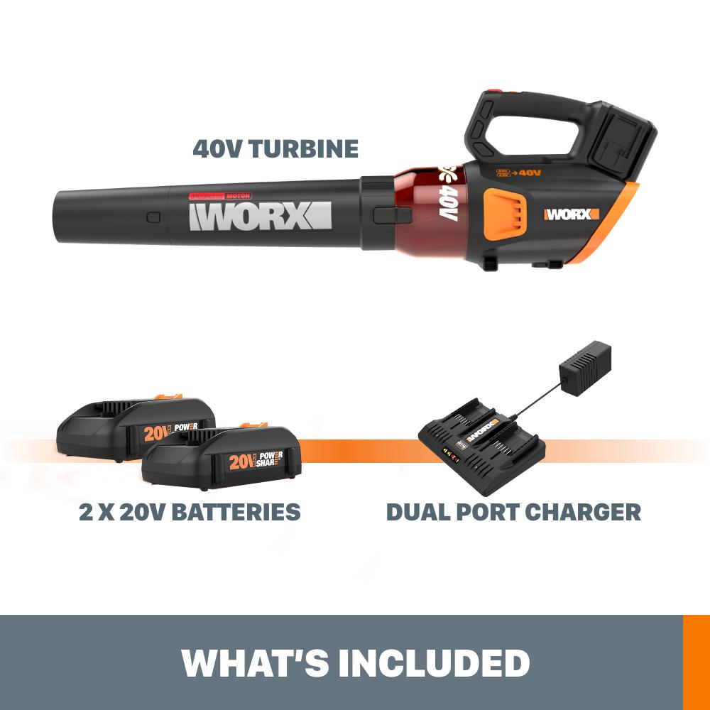 Worx WG584 40V Power Share TURBINE Cordless Leaf Blower with Brushless Motor - Image 7