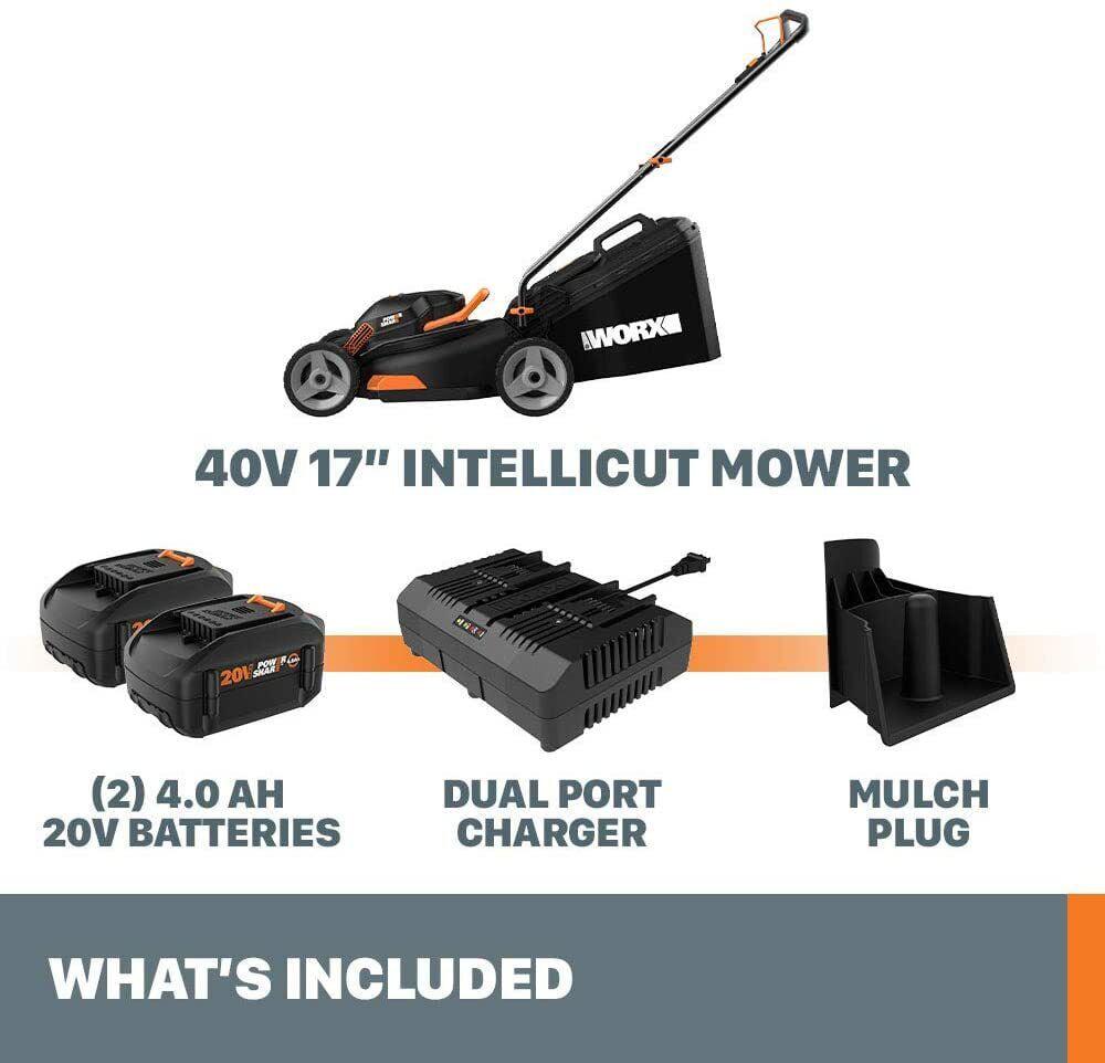Worx WG743 40V Power Share 4.0Ah 16" Cordless Lawn Mower (Battery & Charger Included) - Image 3