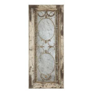 Creative Co-Op Antique Wood Framed Wall Mirror with Metal Accents and Heavily Distressed Finish, Silver