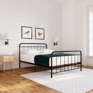 Woven Paths Brooklyn Metal Platform Bed Frame, Full Size, Black