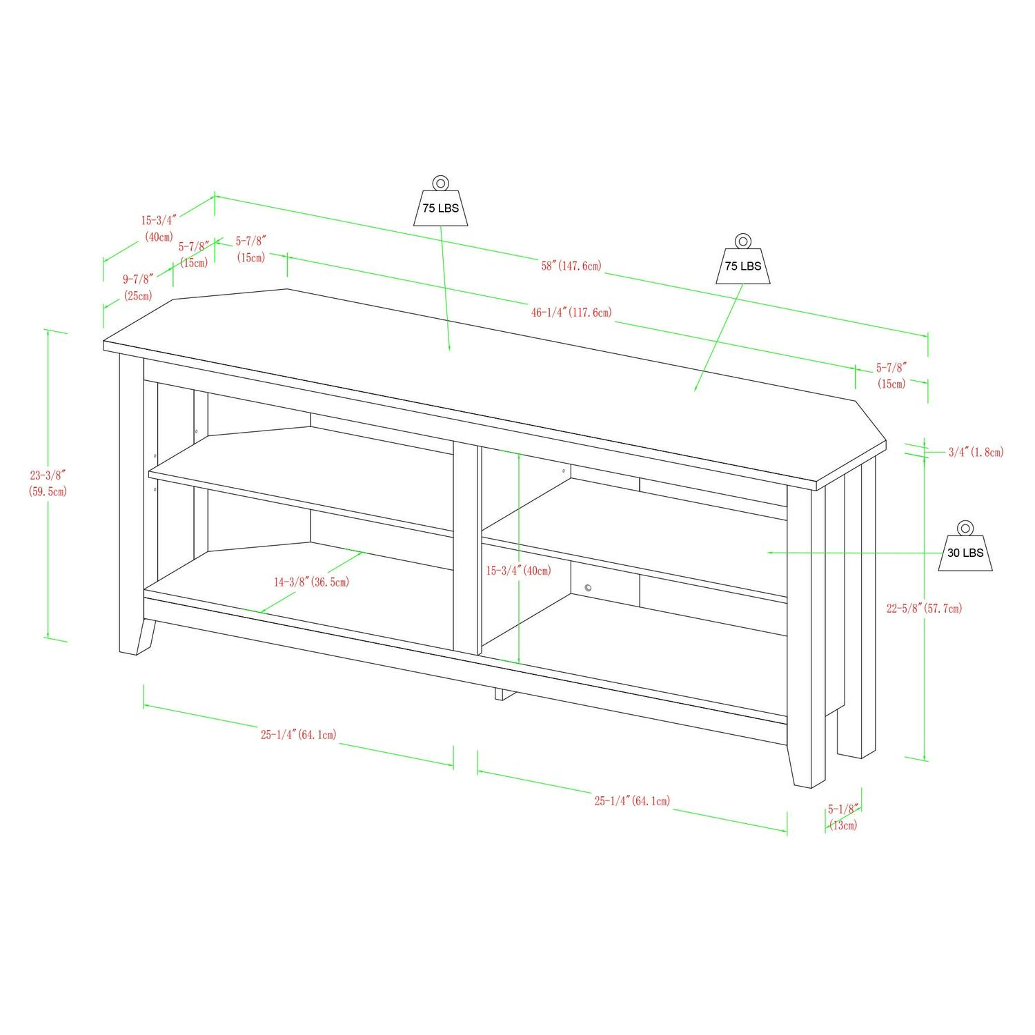 Woven Paths Farmhouse Corner TV Stand for TVs up to 65", Espresso - Image 10