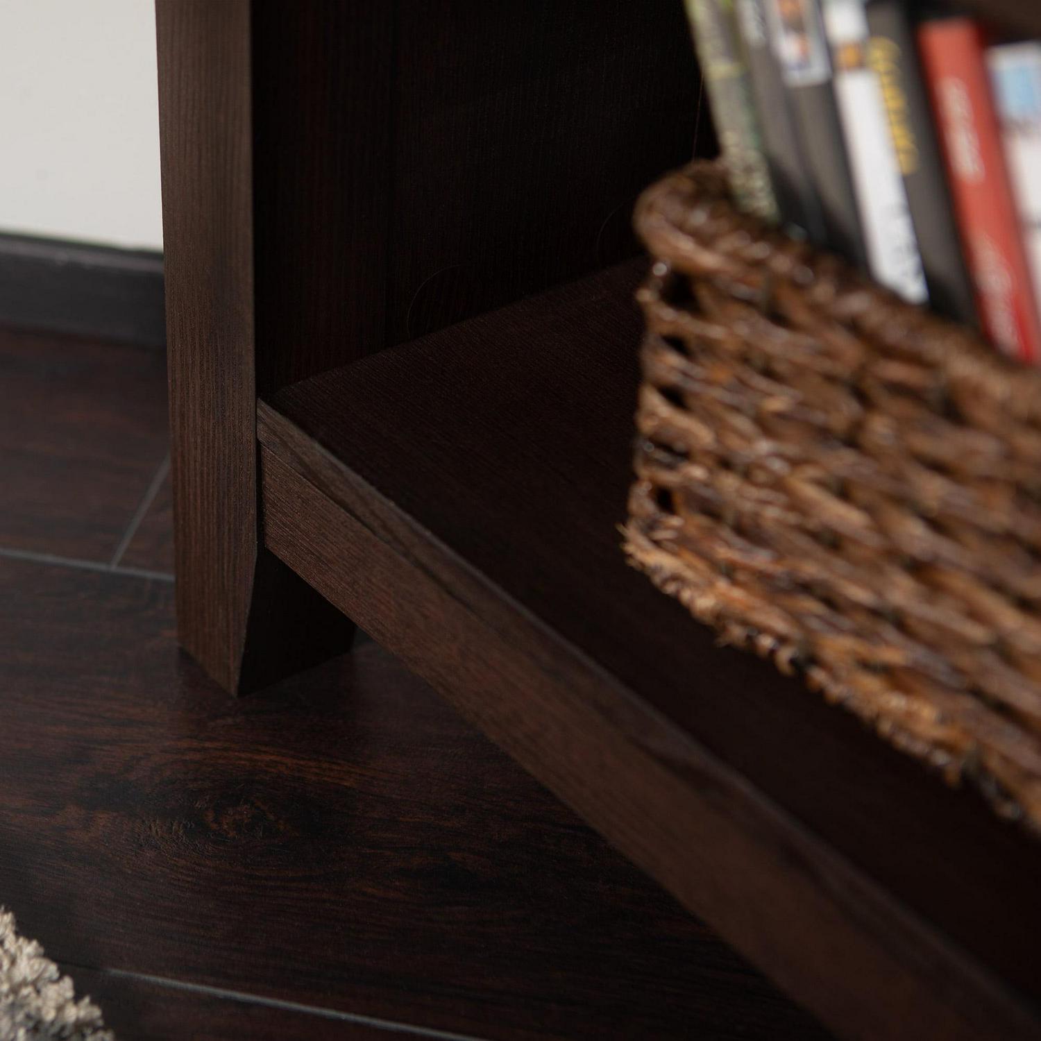 Woven Paths Farmhouse Corner TV Stand for TVs up to 65", Espresso - Image 8