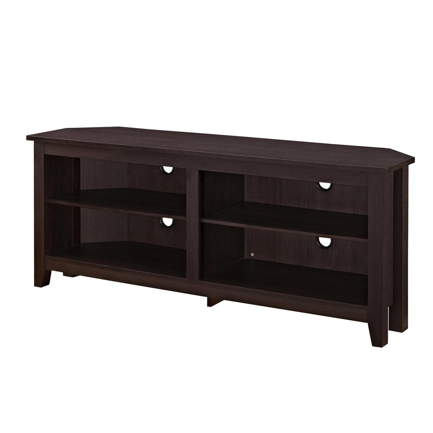 Woven Paths Farmhouse Corner TV Stand for TVs up to 65", Espresso - Image 6