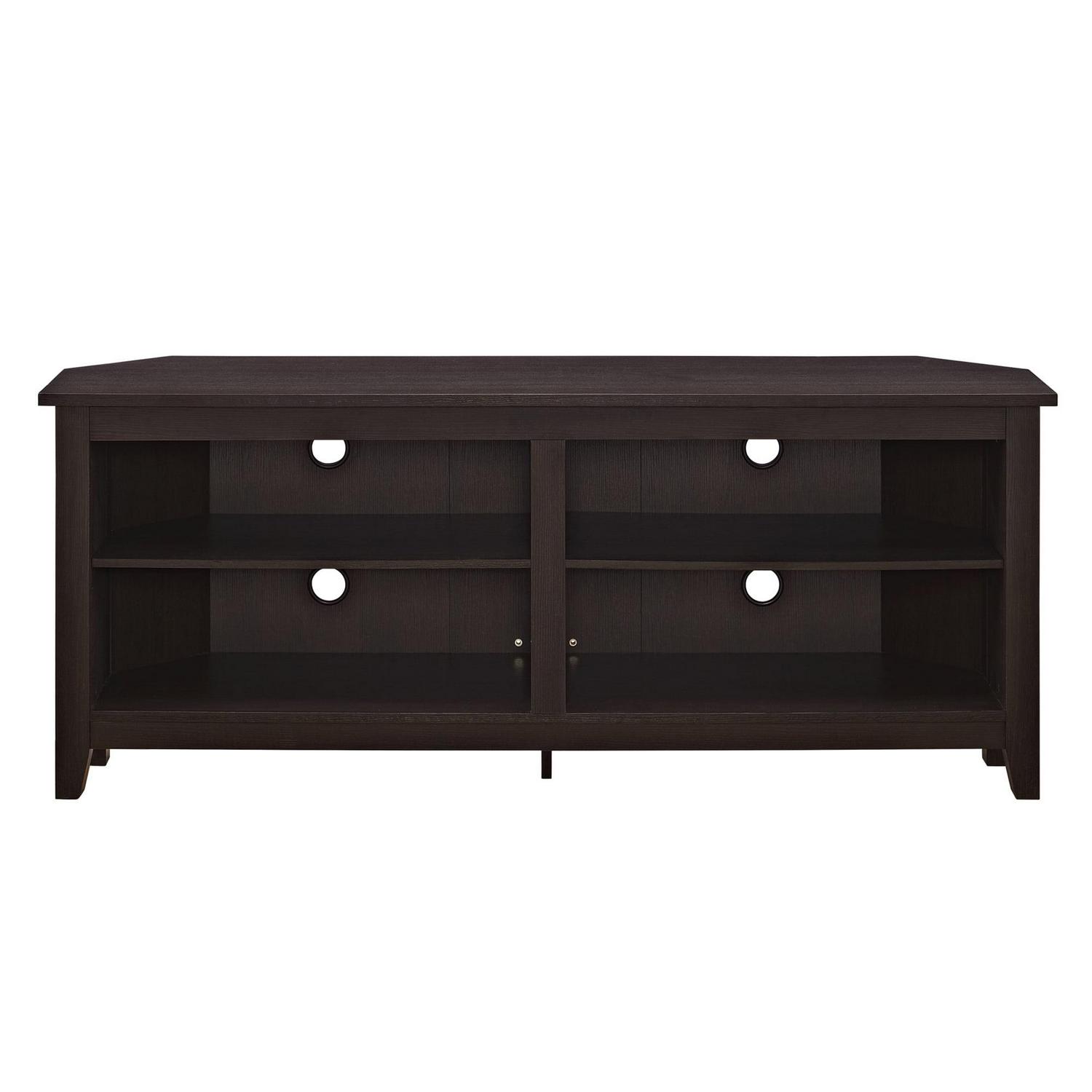 Woven Paths Farmhouse Corner TV Stand for TVs up to 65", Espresso - Image 4