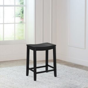 Woven Paths Fiddler Backless Wood Counter Height Stool, Black