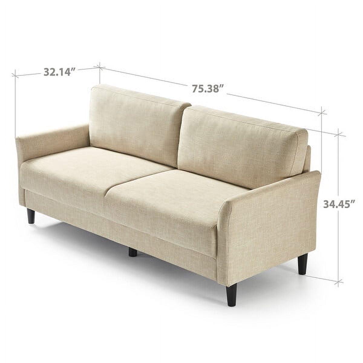 Woven Paths Jackie Fabric Indoor Sofa Couch, Beige - Image 4
