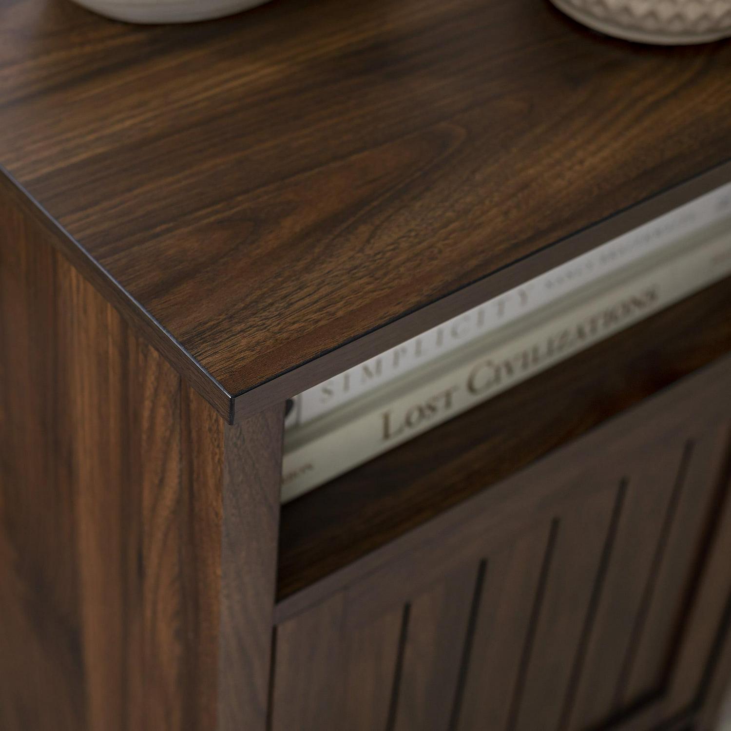 Walker Edison Modern Open Shelf End Table, Dark Walnut - Image 9