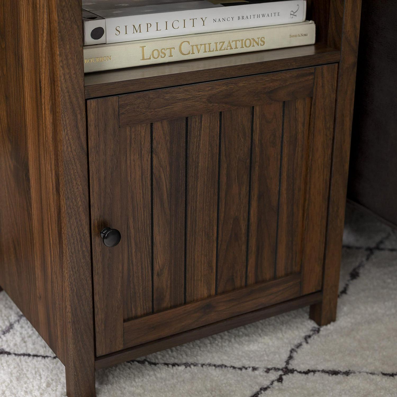 Walker Edison Modern Open Shelf End Table, Dark Walnut - Image 3