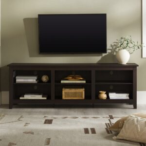 Woven Paths Open Storage TV Stand for TVs up to 80", Espresso