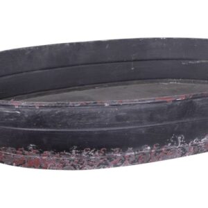 Creative Co-Op Oval Distressed Metal Tray with Handles