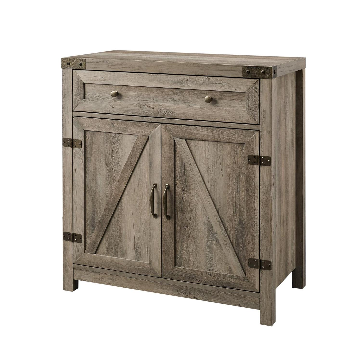 Walker Edison Sliding Barn Door Accent Cabinet, Grey Wash - Image 6