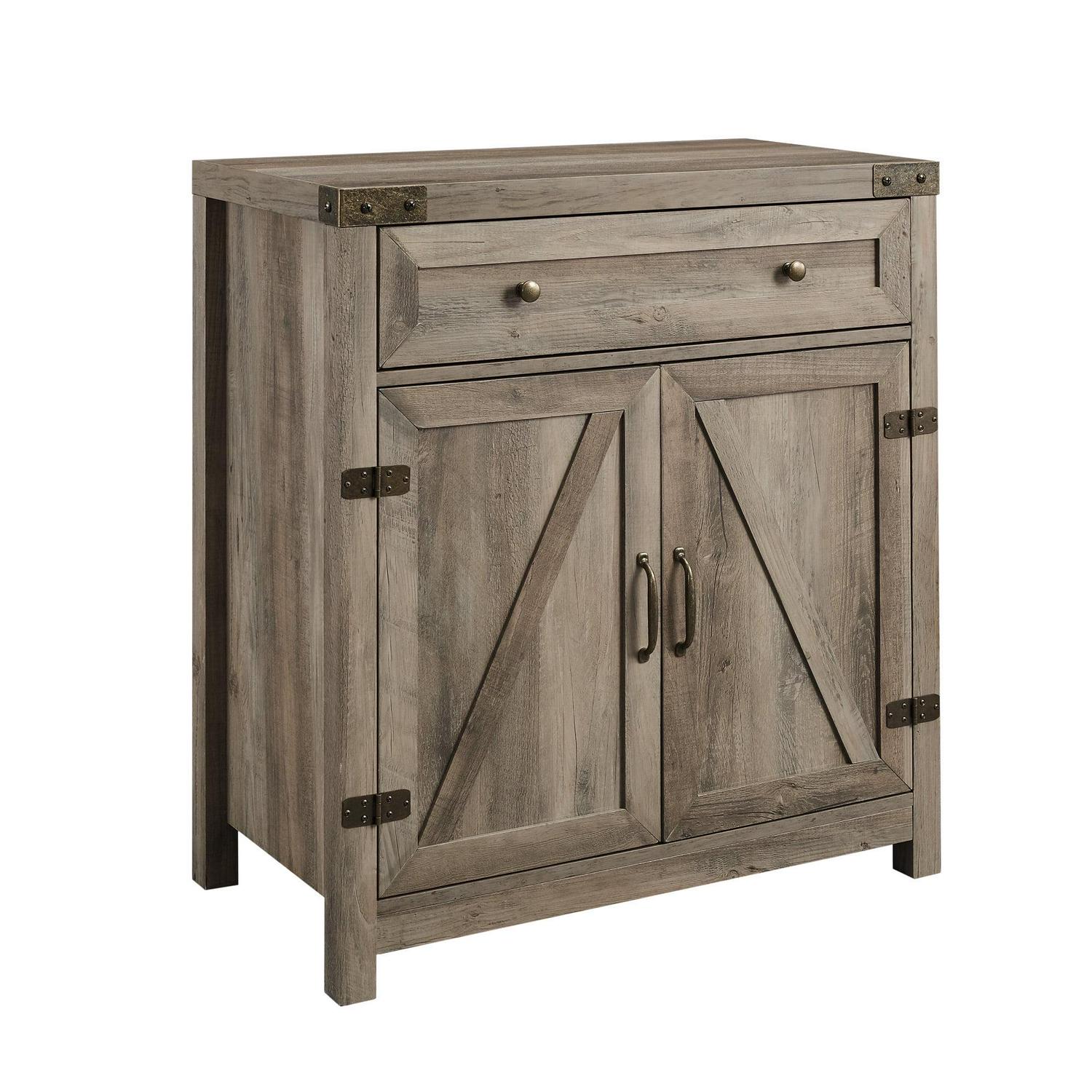 Walker Edison Sliding Barn Door Accent Cabinet, Grey Wash - Image 4