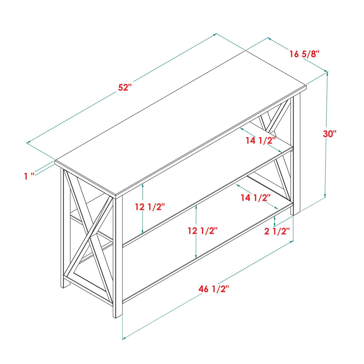 Walker Edison Modern Farmhouse Solid Wood Storage Console Table, White/Reclaimed Barnwood - Image 15