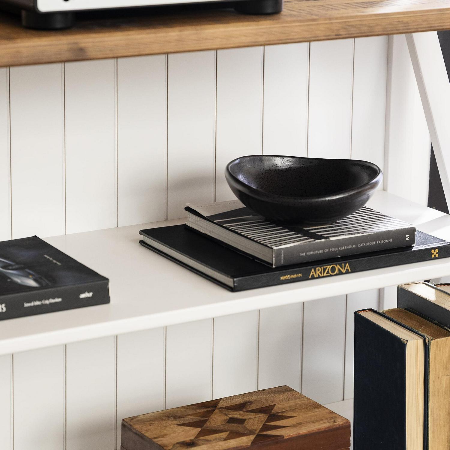 Walker Edison Modern Farmhouse Solid Wood Storage Console Table, White/Reclaimed Barnwood - Image 6