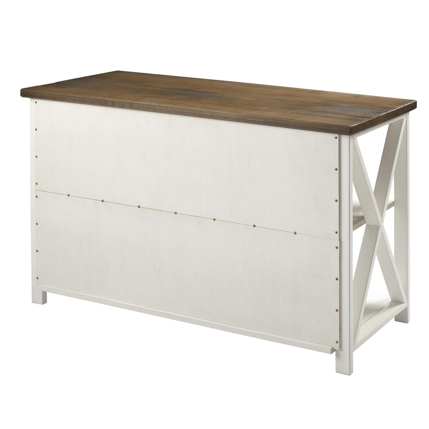 Walker Edison Modern Farmhouse Solid Wood Storage Console Table, White/Reclaimed Barnwood - Image 12