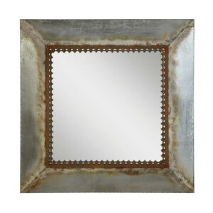 Creative Co-Op Creative Co-Op Square Metal Framed Wall Mirror, Distressed Galvanized
