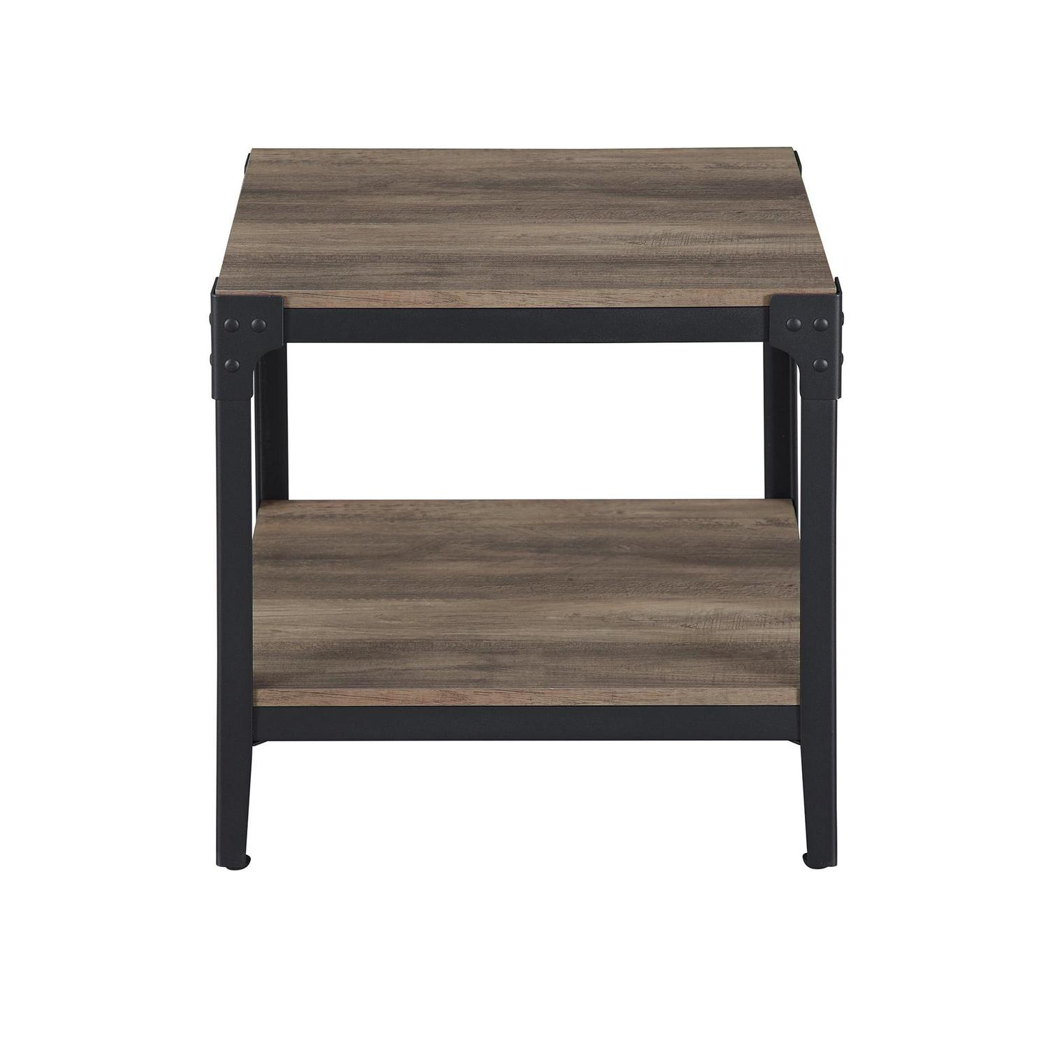 Walker Edison Wilson Riveted End Tables, Grey Wash, Set of 2 - Image 7