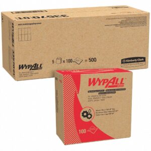 Wypall Oil Grease & Ink Cloths - Ready-To-Use Cloth8.80" Width x 16.80" Length - 100 / Box - 500 / Carton - White