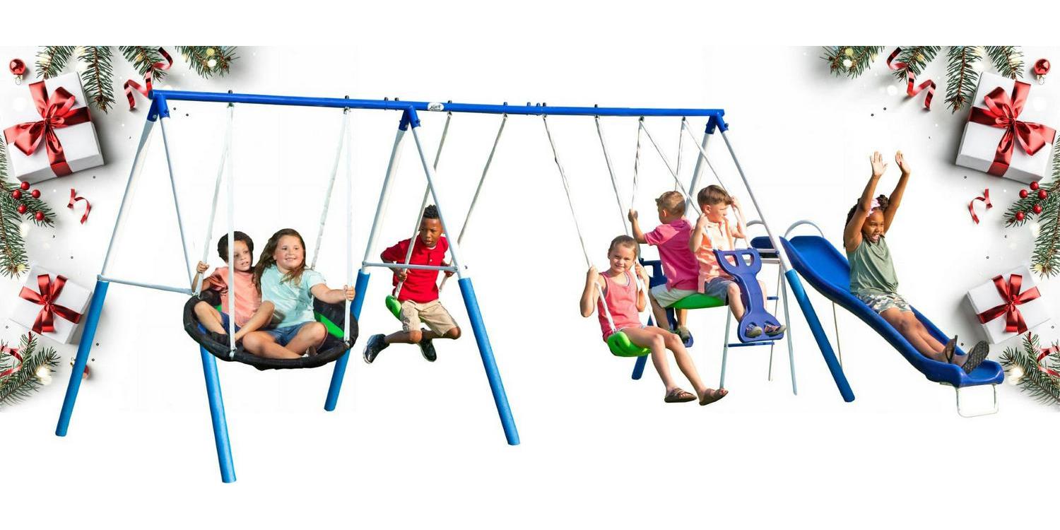 XDP Recreation All Star Playground Metal Swing Set for up to 7 Children - Image 2