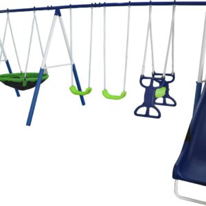 XDP Recreation All Star Playground Metal Swing Set for up to 7 Children