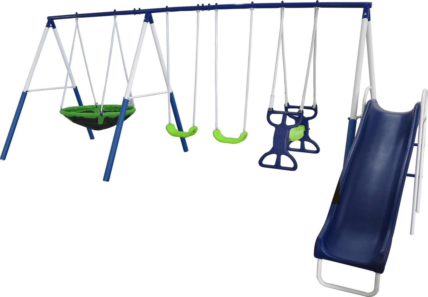 XDP Recreation All Star Playground Metal Swing Set for up to 7 Children