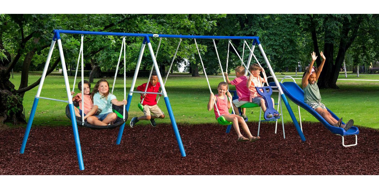 XDP Recreation All Star Playground Metal Swing Set for up to 7 Children - Image 3