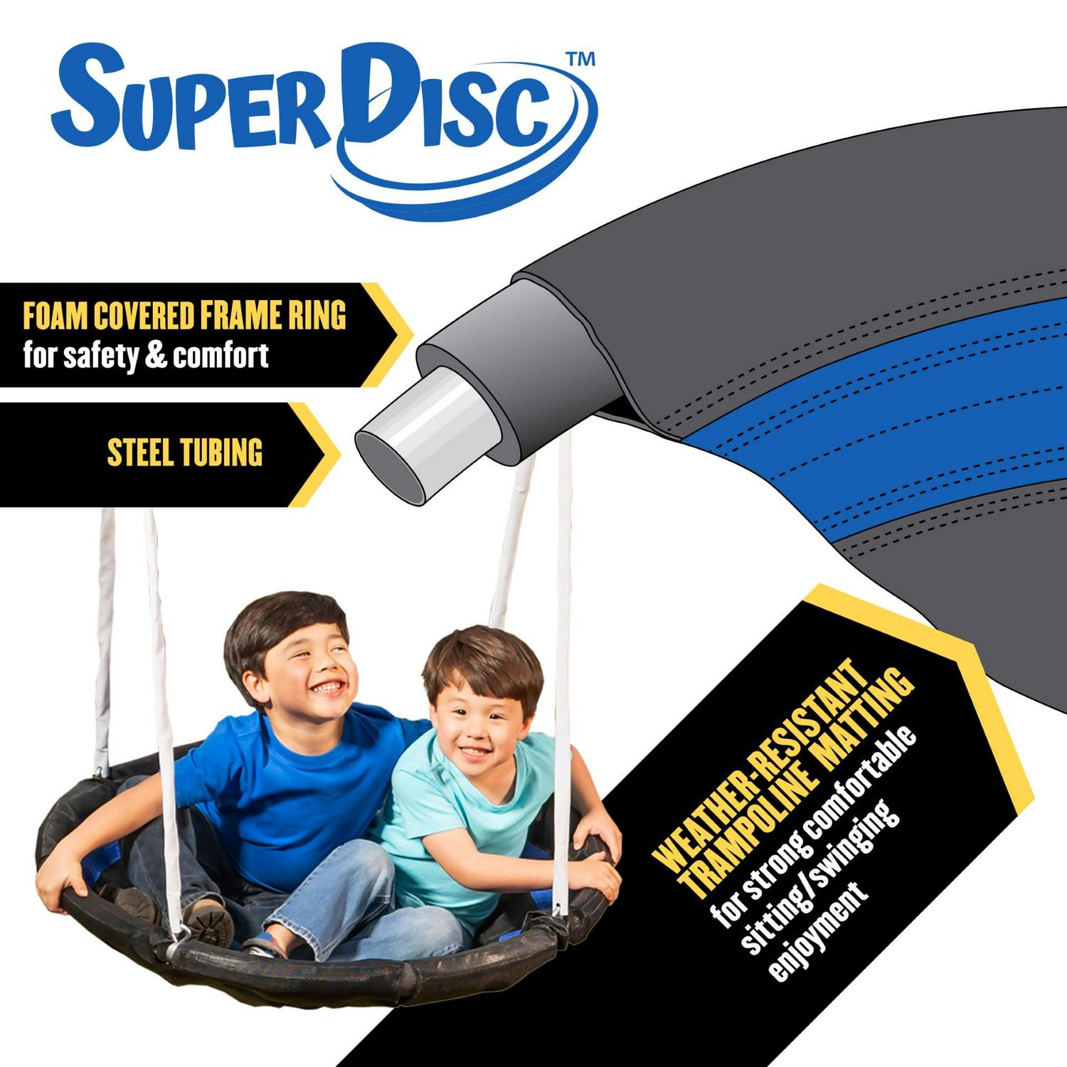 XDP Recreation Firefly Metal Frame Swing Set with 2 Firefly™-LED Swing Seats, Super Disc Swing, & Wave Slide - Image 6