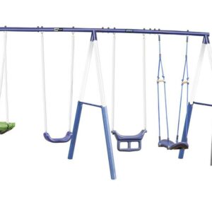 XDP Recreation Surf N Swing Set with Wave Slide, Super Disc Swing, Swing Seat, Stand R Swing, & Surf N Board Swing