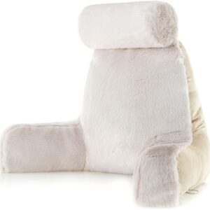 XXL Husband Pillow - Baby Wolf Fabulous Faux Fur Backrest, Two-Tone Reversible Double Side - Gold