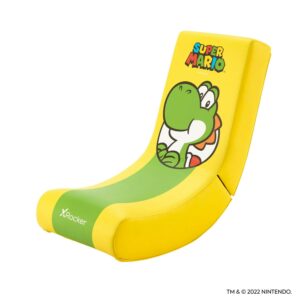 X Rocker® Super Mario™ Spotlight Floor Rocker Gaming Chair, Kids– Yoshi, Nintendo, 33.46x16.14x25.59