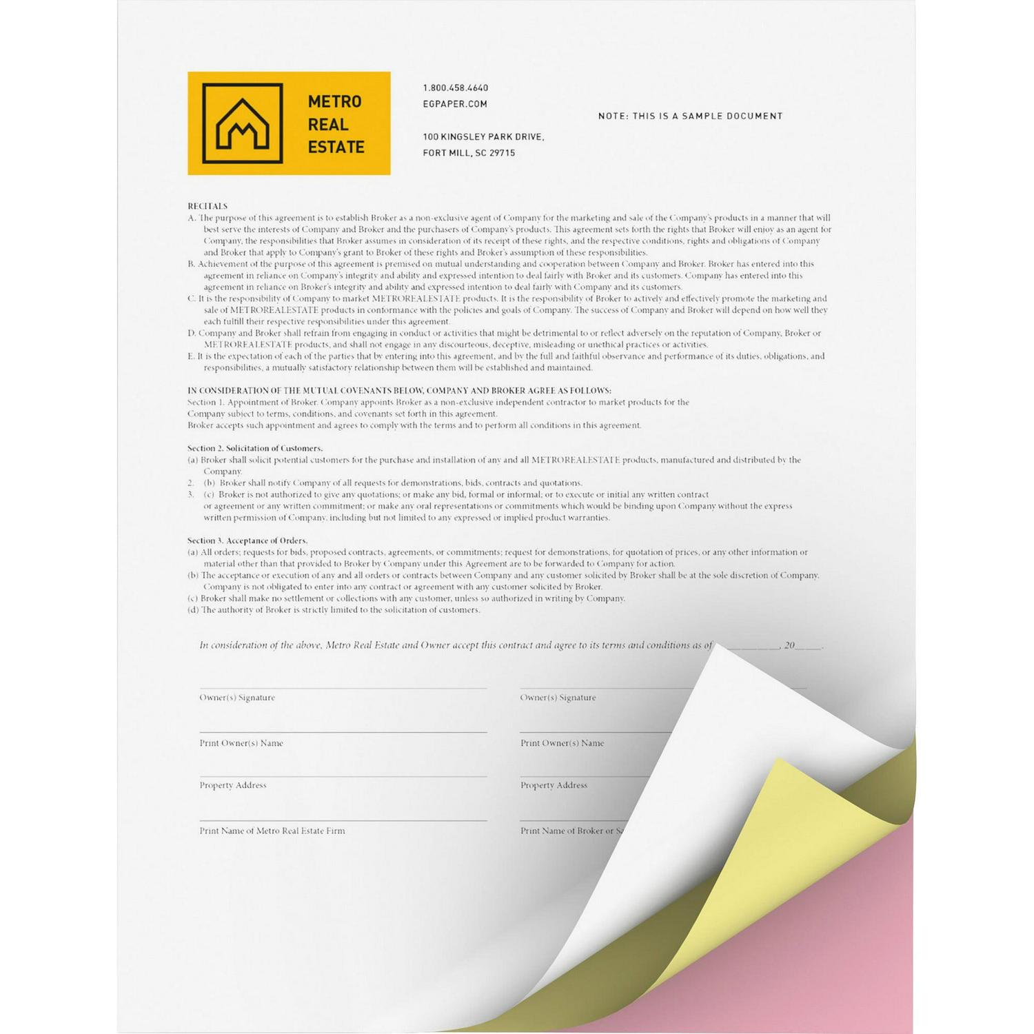 Revolution Carbonless 3-Part Paper, 8.5 x 11, White/Canary/Pink, 5, 000/Carton